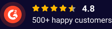G2 — 4.8 out of 5 stars, 500+ happy customers